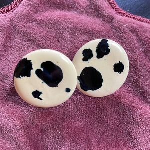 Cow print post earrings